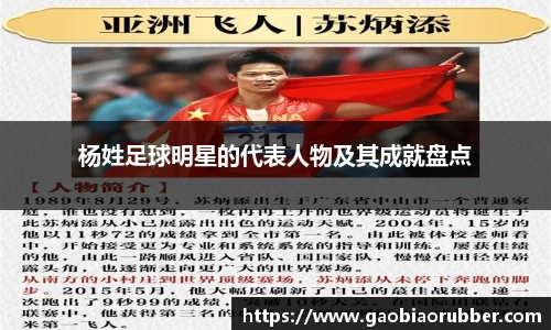 杨姓足球明星的代表人物及其成就盘点